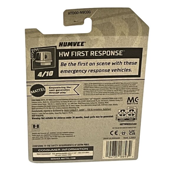 Hot Wheels Humvee Blue Truck HW First Response 2024 Mainline 33/250 Diecast - Picture 2 of 9